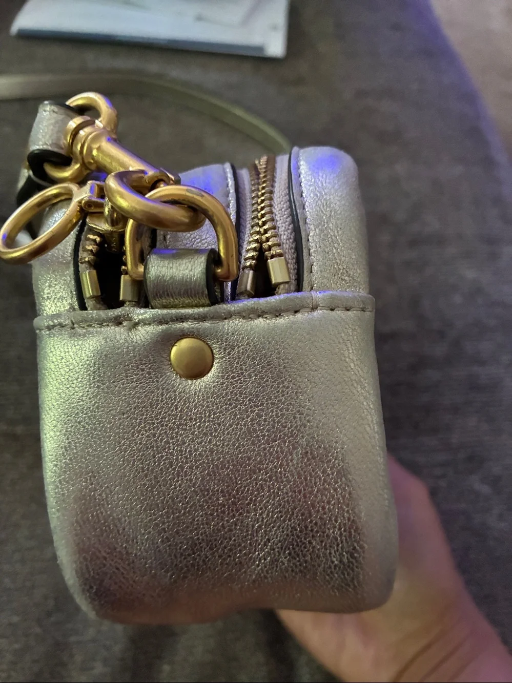 Tory Burch Metallic Gold Leather Crossbody Bag